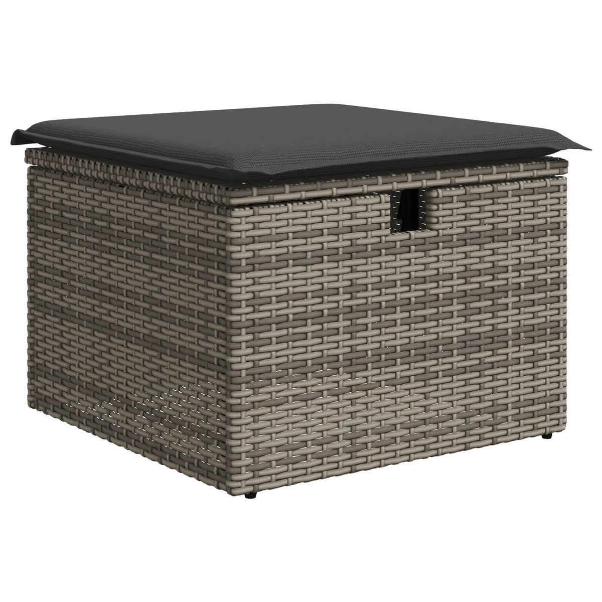 9-teilige Garten Essgruppe mit Kissen Grau Poly Rattan Akazie