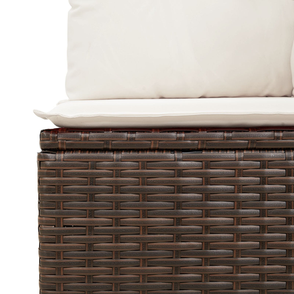 7-teiliges Garten-Essgruppen-Set mit Kissen Braun Poly-Rattan