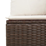 7-teiliges Garten-Essgruppen-Set mit Kissen Braun Poly-Rattan