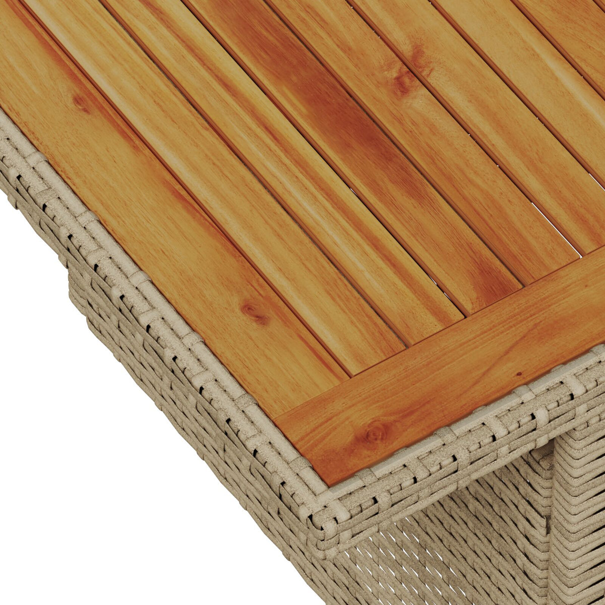 7-teiliges Garten Essgruppe mit Kissen Beige Poly Rattan Akazie