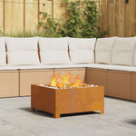 Feuerstelle Quadrat 60x60x30 cm Wetterstahl