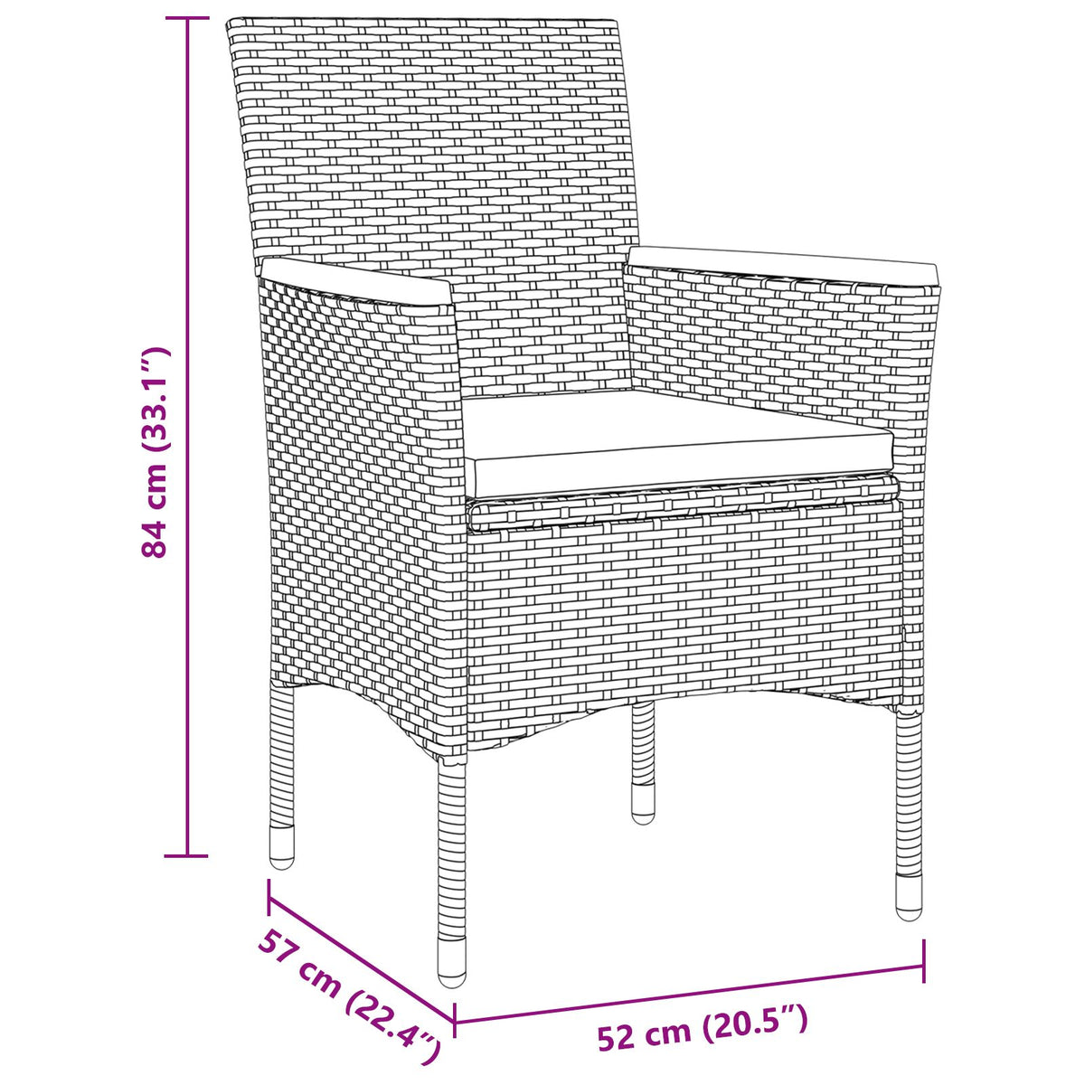 3-teiliges Garten-Essgruppen-Set Graues Poly-Rattan