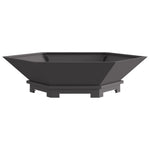 Feuerstelle Sechseckig Schwarz 100x100x28 cm Stahl