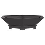 Feuerstelle Sechseckig Schwarz 100x100x28 cm Stahl