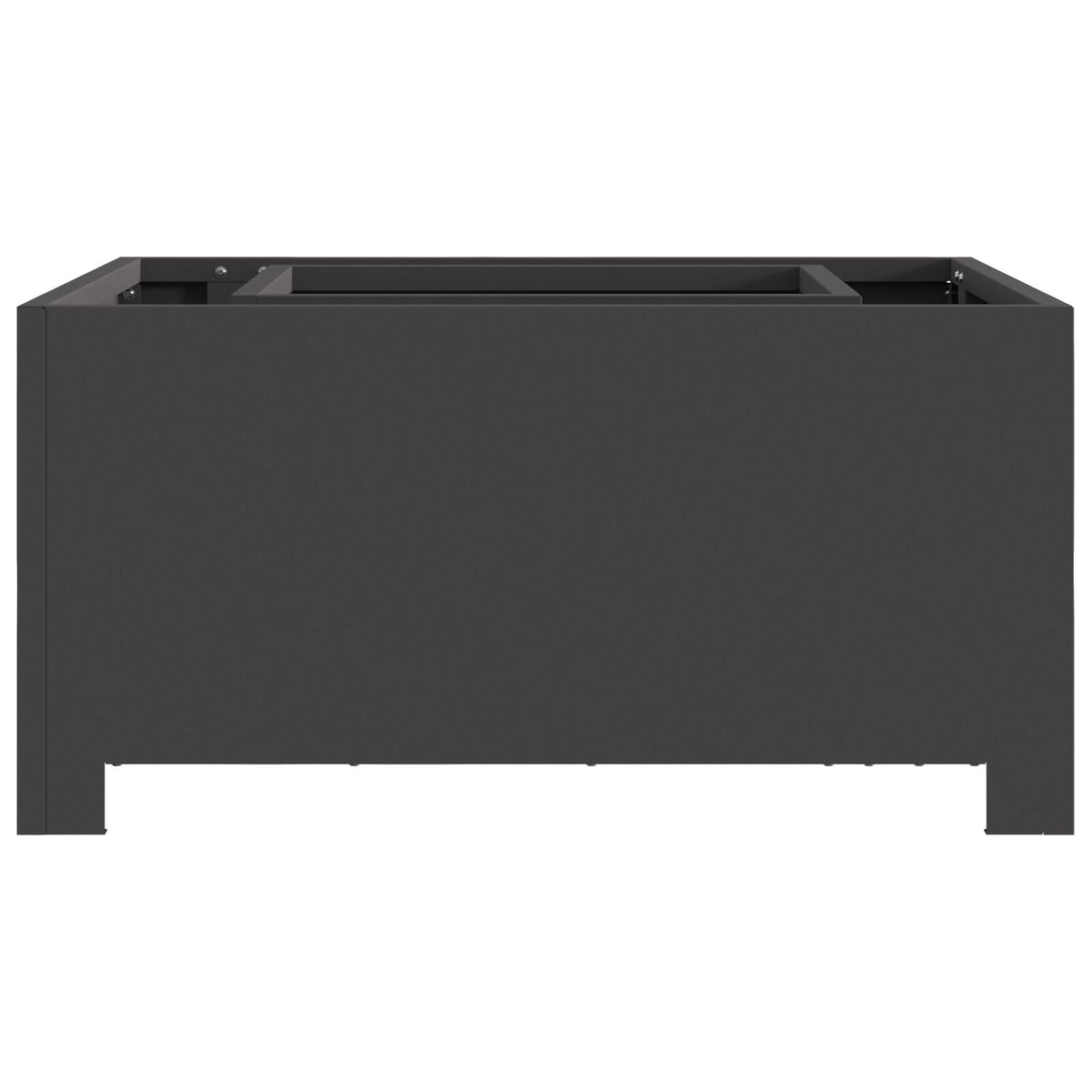 Feuerstelle Quadrat Schwarz 60x60x30 cm Stahl