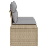 2-Sitzer Garten-Sofa mit Kissen Beige Poly Rattan