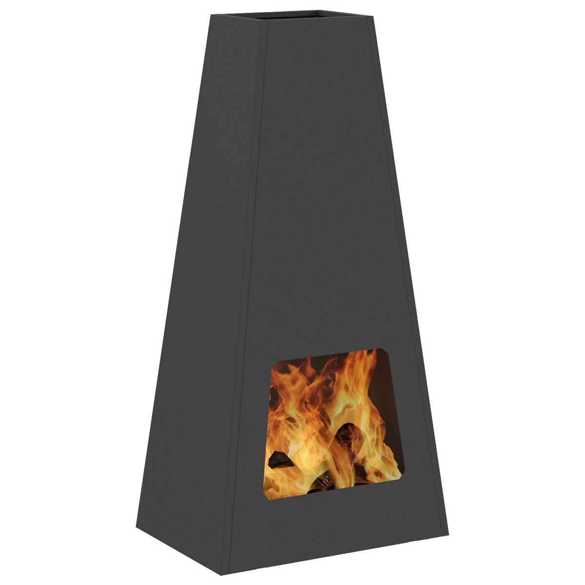 Feuerstelle Schwarz 50x35x100 cm Stahl