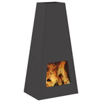 Feuerstelle Schwarz 50x35x100 cm Stahl