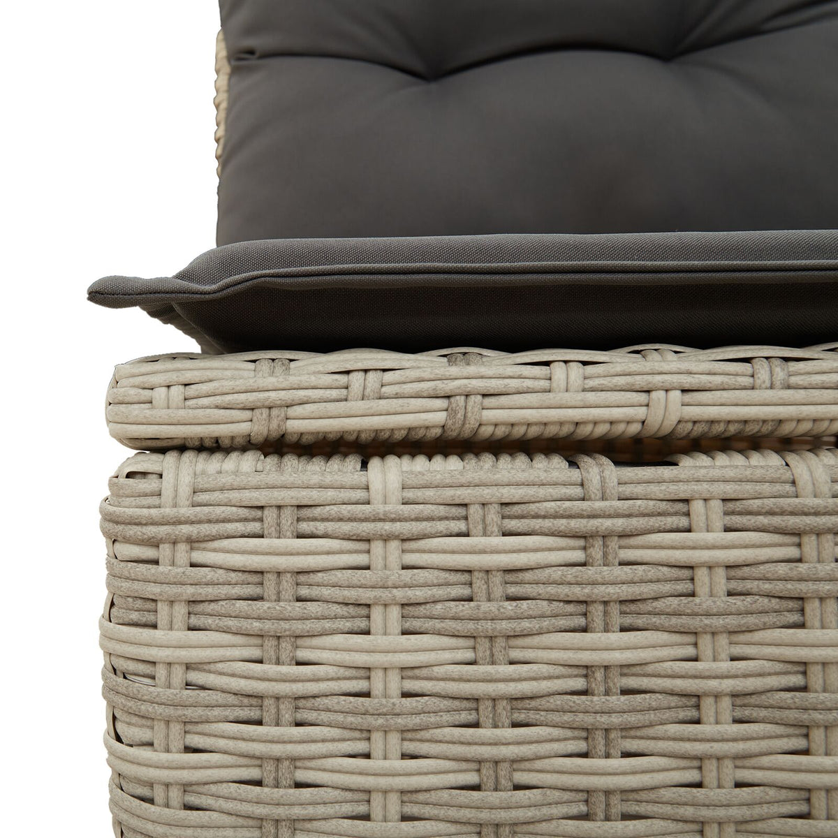 7-teiliges Garten Dining Set mit Kissen Hellgrau Poly-Rattan