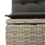 7-teiliges Garten Dining Set mit Kissen Hellgrau Poly-Rattan