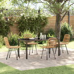5-teiliges Garten-Essgruppe Braun Poly Rattan