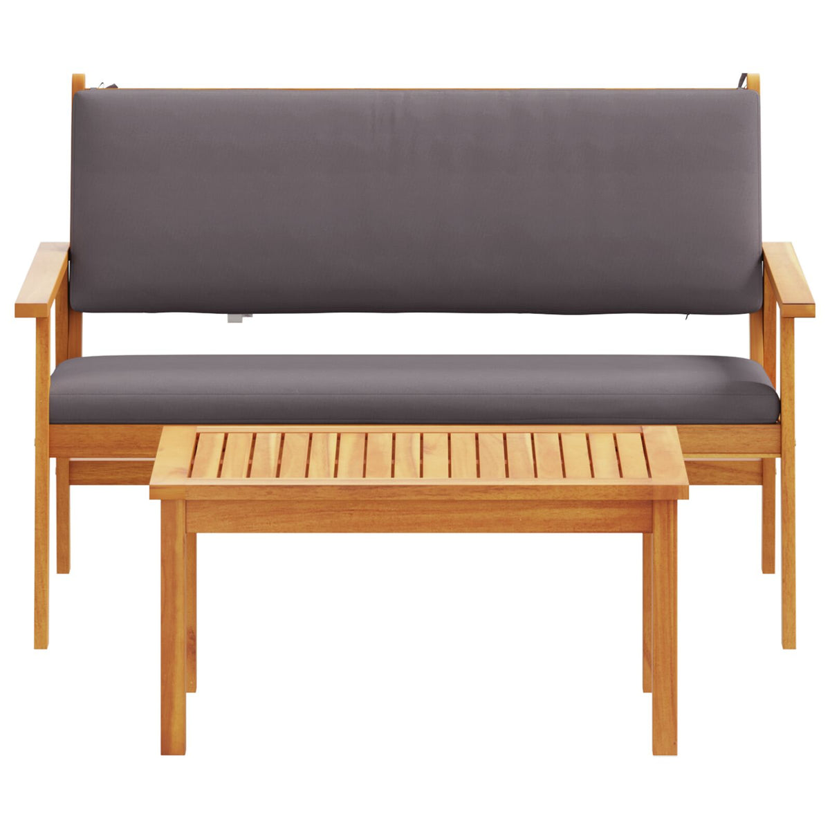 4-teilige Garten-Sofaset mit Kissen aus massivem Akazienholz
