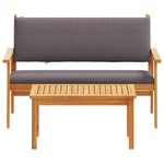 4-teilige Garten-Sofaset mit Kissen aus massivem Akazienholz