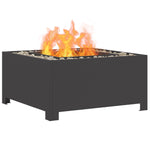 Feuerstelle Quadrat Schwarz 60x60x30 cm Stahl