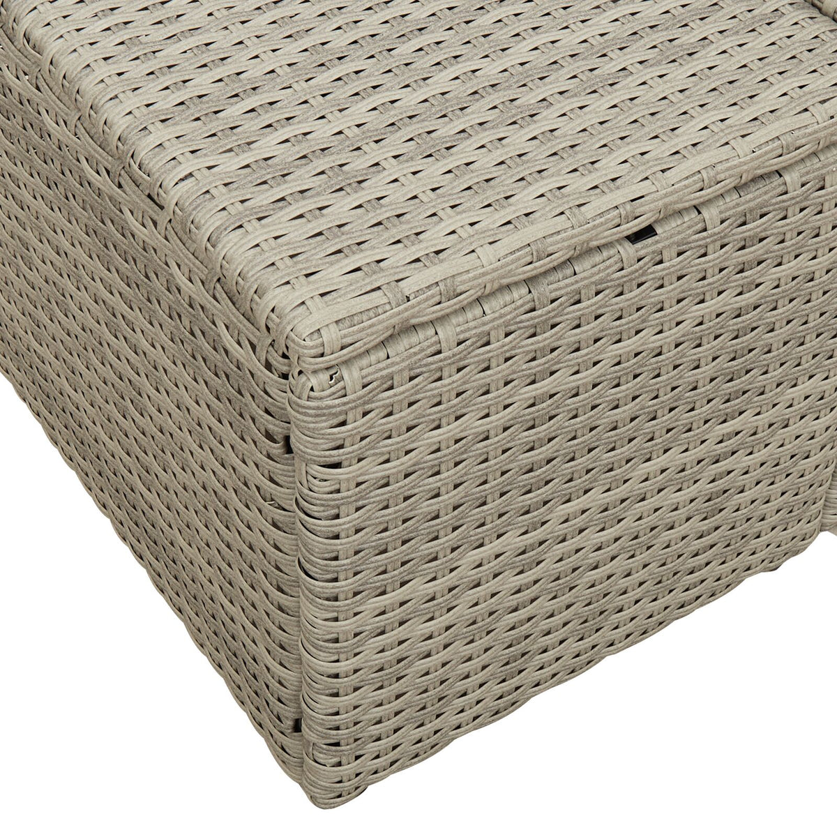 2-Sitzer Garten Sofa mit Stauraum & Kissen Graues Poly-Rattan