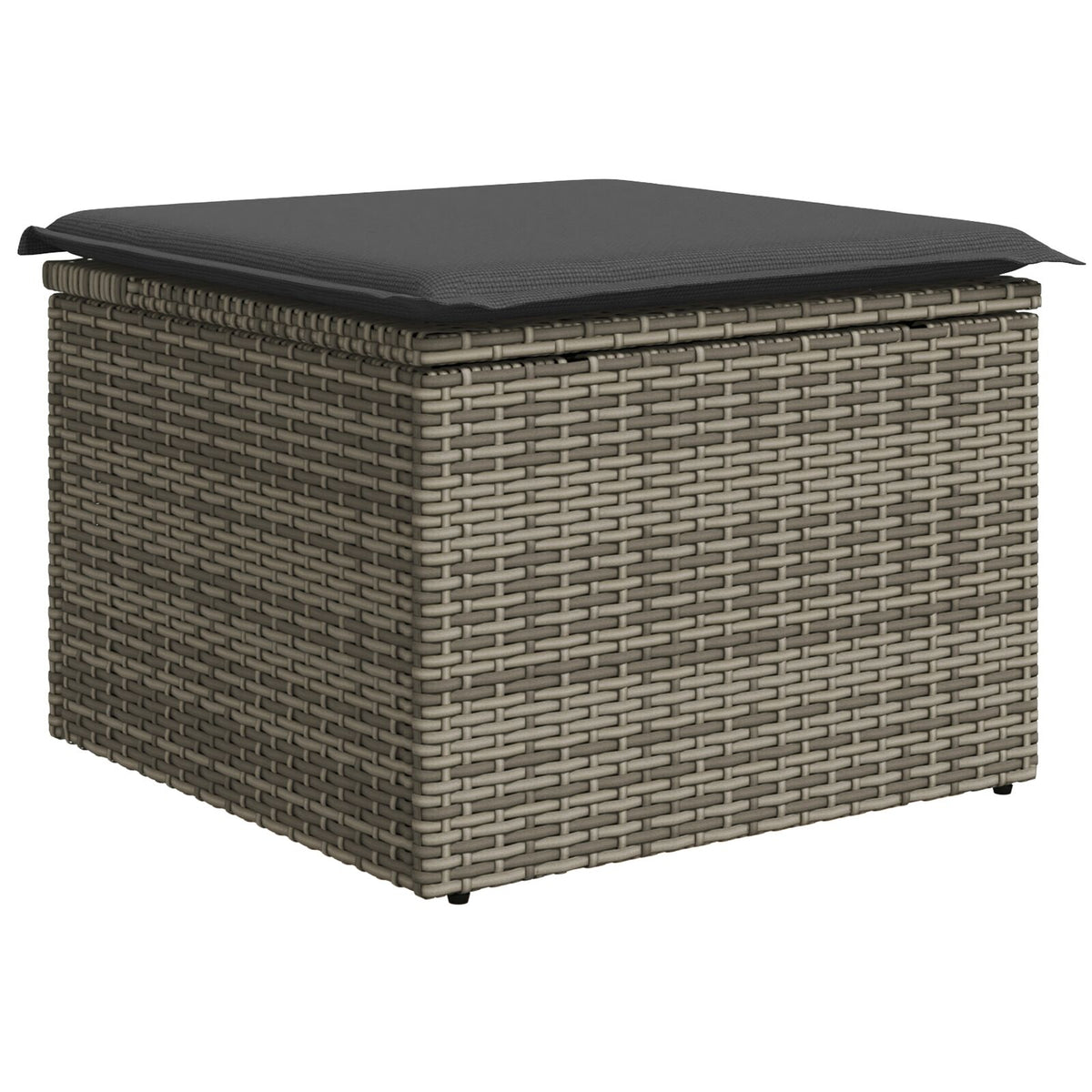 7-teiliges Garten Essset mit Kissen Schwarz Poly Rattan