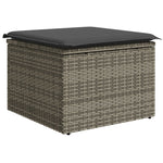 7-teiliges Garten Essset mit Kissen Schwarz Poly Rattan