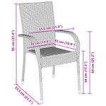 3-teilige Garten-Essgruppe Schwarz Poly Rattan