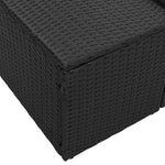 2-Sitzer Garten-Sofa mit Stauraum & Kissen Schwarz Poly Rattan