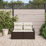 2-Sitzer Garten Sofa mit Stauraum & Kissen in Braun aus Poly Rattan