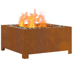 Feuerstelle Quadrat 60x60x30 cm Wetterstahl