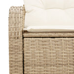 2-Sitzer Garten Sofa mit Stauraum & Kissen Beige Poly-Rattan
