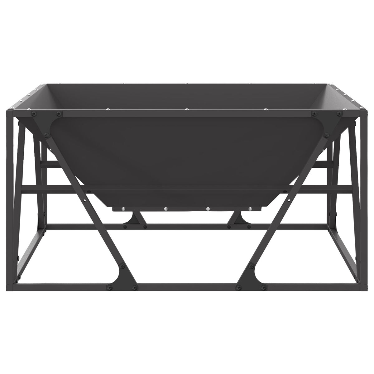 Feuerstelle Quadrat Schwarz 80x80x40 cm Stahl