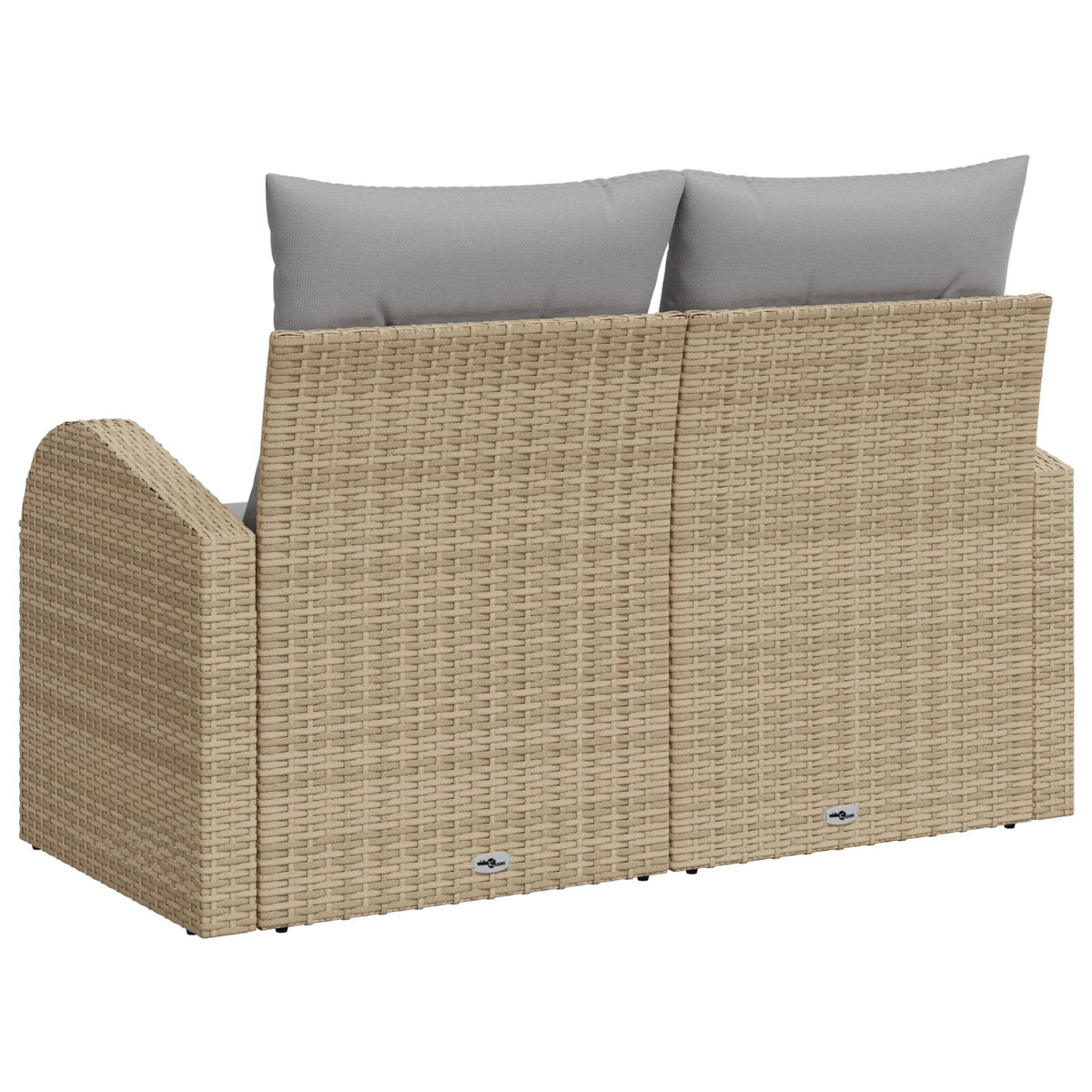 2-Sitzer Garten Sofa mit Kissen Beige Poly Rattan