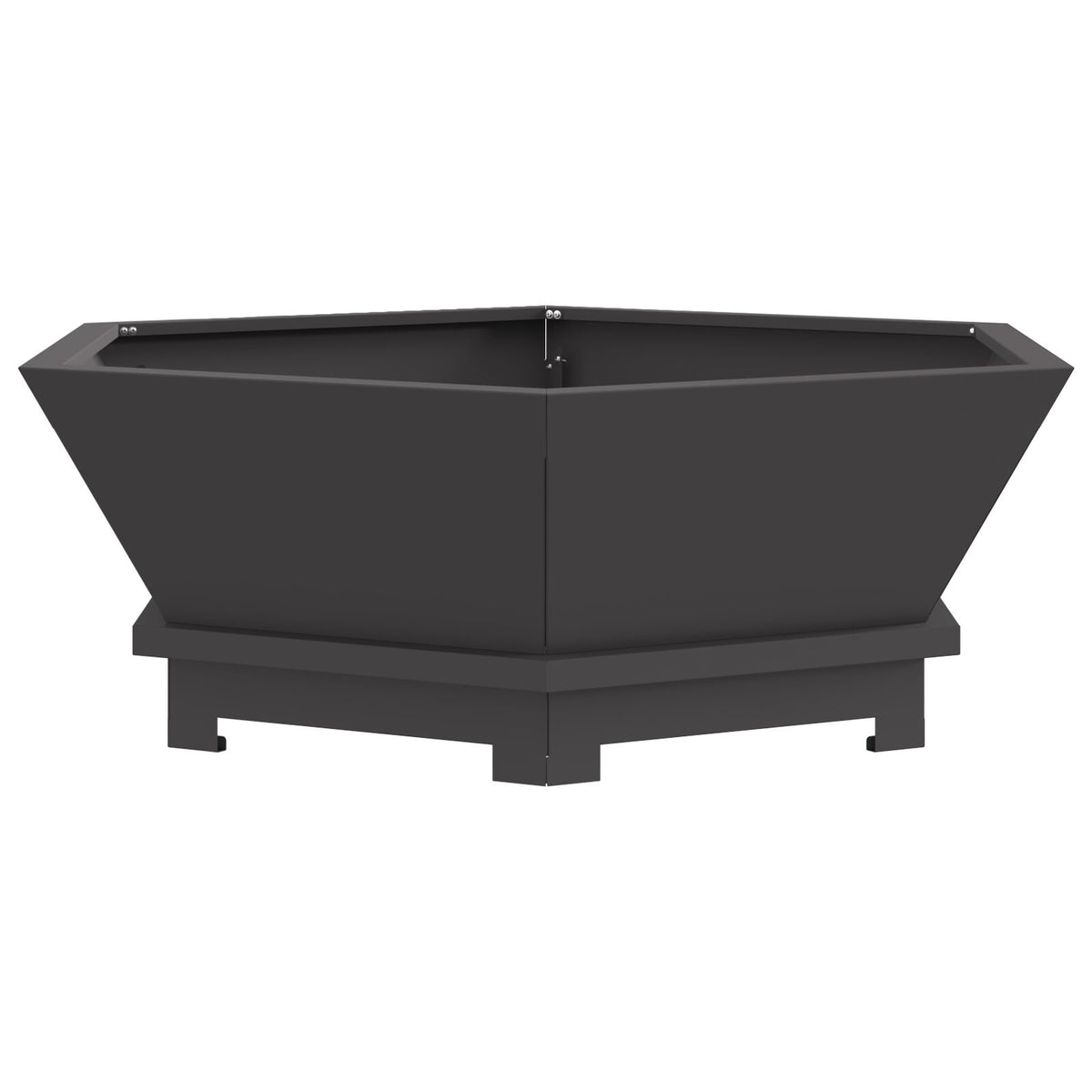 Feuerstelle Sechseckig Schwarz 75x75x28 cm Stahl