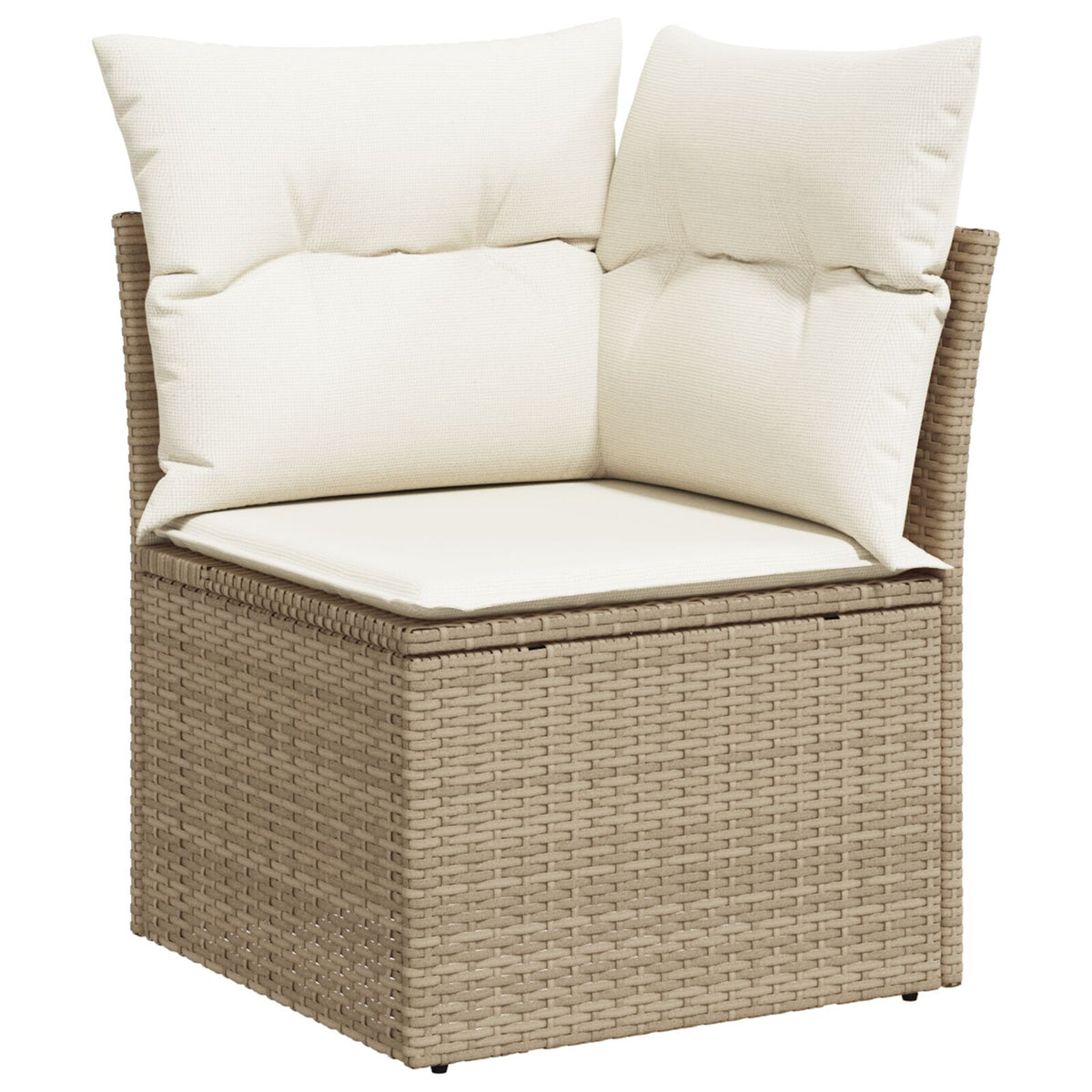6-teiliges Garten-Essgruppen-Set mit Kissen Beige Poly-Rattan