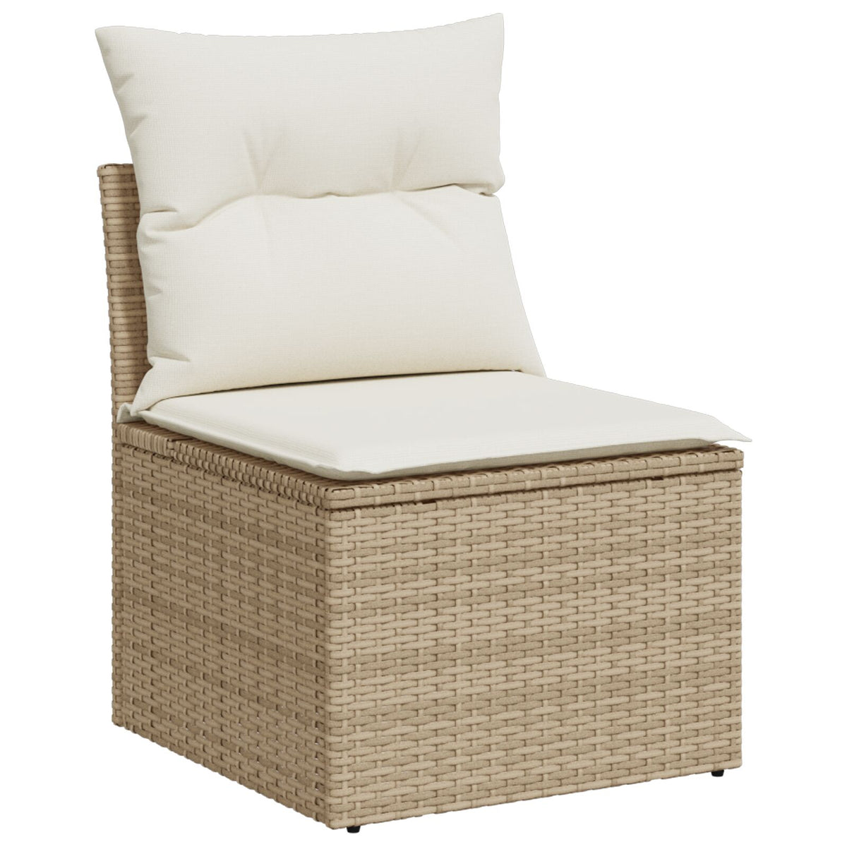 6-teilige Garten Essgruppe mit Kissen Beige Poly Rattan Akazie