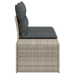 2-Sitzer Garten Sofa mit Stauraum & Kissen Graues Poly-Rattan