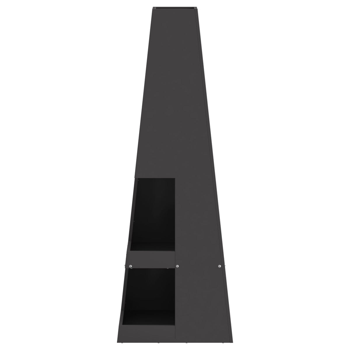 Feuerstelle mit Holzlager Schwarz 35x35x100 cm Stahl