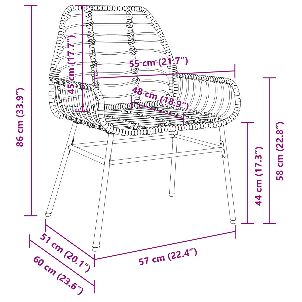 7-teilige Garten-Essgruppe Schwarz Poly-Rattan