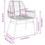 7-teilige Garten-Essgruppe Schwarz Poly-Rattan