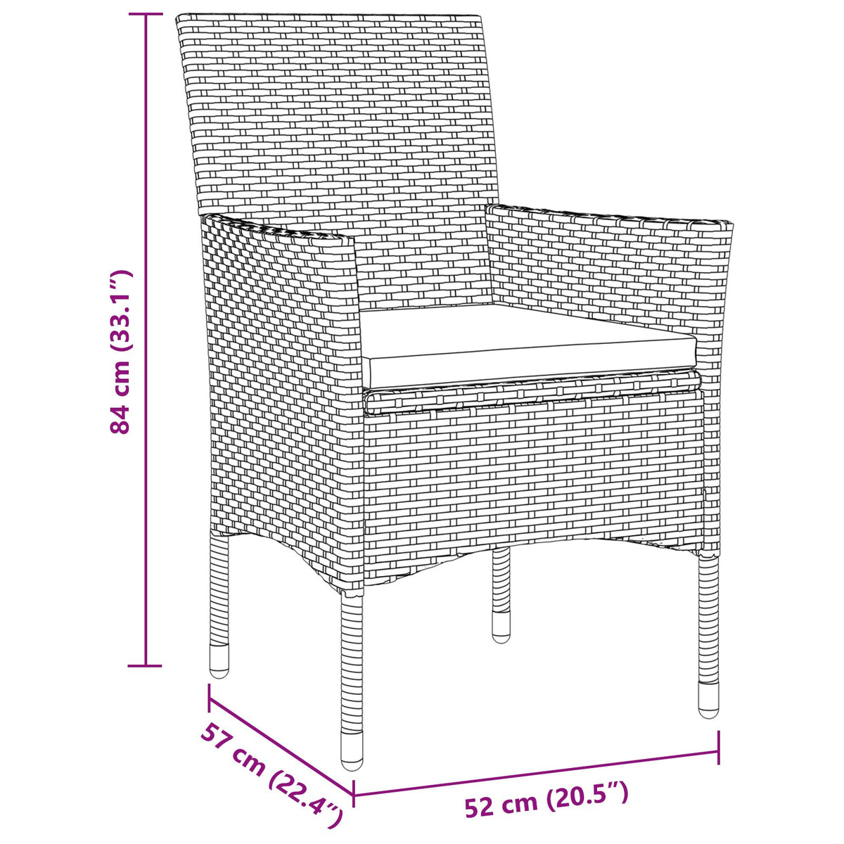 9-teilige Garten-Essgruppe Schwarz Poly-Rattan