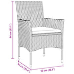 9-teilige Garten-Essgruppe Schwarz Poly-Rattan