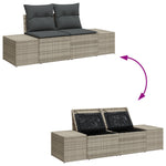 2-Sitzer Garten Sofa mit Stauraum & Kissen Graues Poly-Rattan