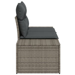 2-Sitzer Garten Sofa mit Stauraum & Kissen Grau Poly Rattan