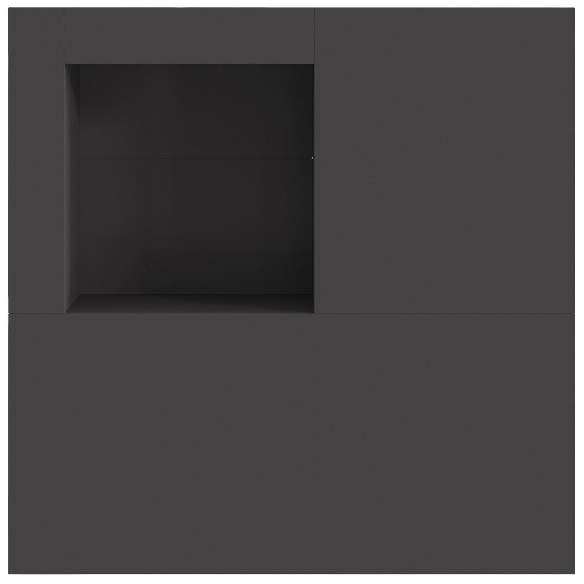 Feuerstelle mit Holzlager Schwarz 100x100x30 cm Stahl