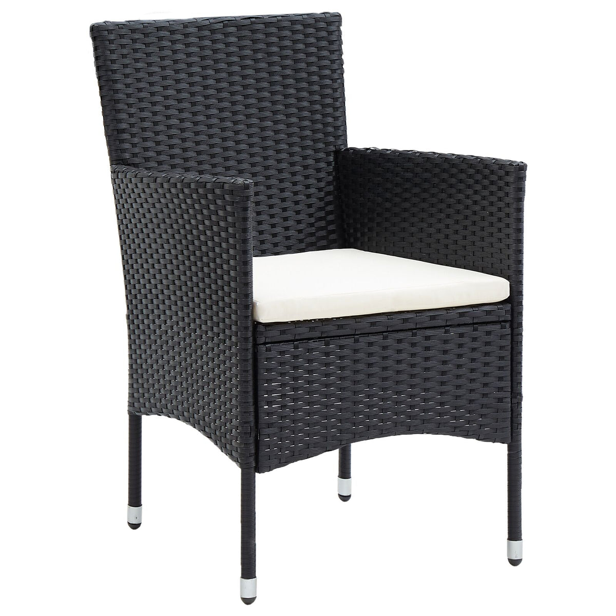 9-teilige Garten-Essgruppe Schwarz Poly-Rattan