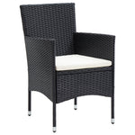 9-teilige Garten-Essgruppe Schwarz Poly-Rattan