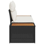 2-Sitzer Gartensofa mit Kissen Schwarz Poly Rattan