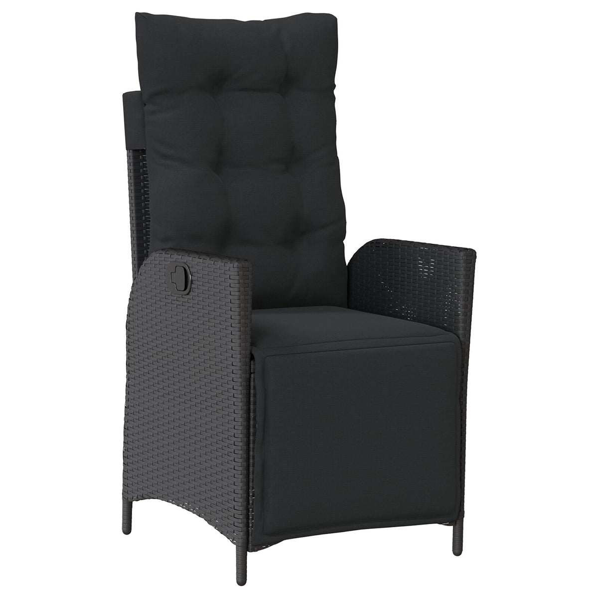 9-teiliges Garten-Essgruppe Schwarz Poly-Rattan