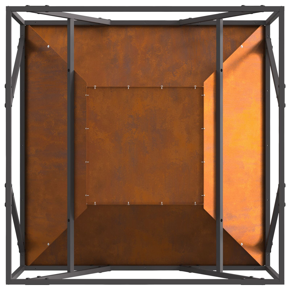 Feuerstelle Quadrat 80x80x40 cm Wetterstahl