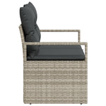 2-Sitzer Garten Sofa mit Stauraum und Kissen Grau Poly Rattan