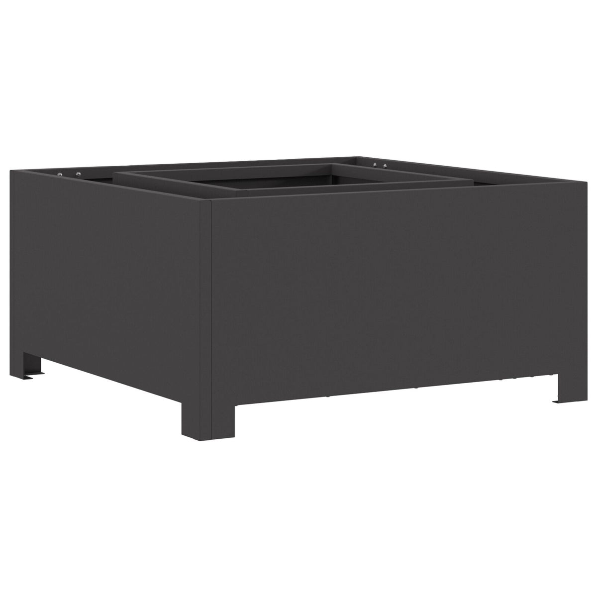 Feuerstelle Quadrat Schwarz 60x60x30 cm Stahl