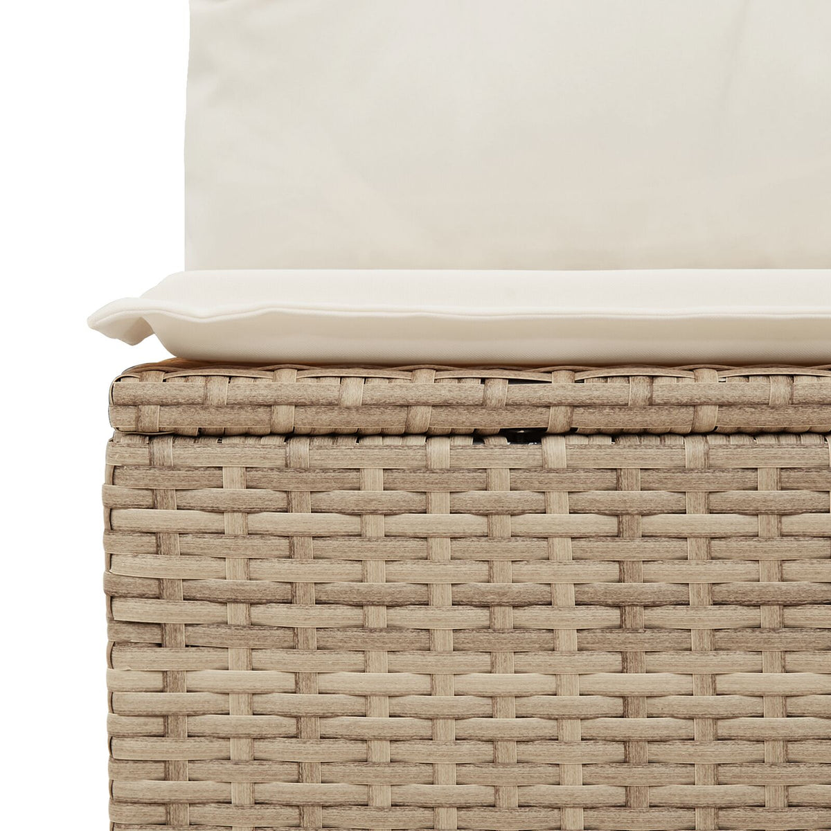 6-teiliges Garten-Essgruppen-Set mit Kissen Beige Poly-Rattan