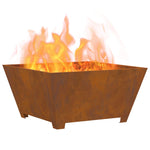 Feuerstelle Quadrat 80x80x40 cm Wetterstahl