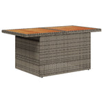9-teilige Garten Essgruppe mit Kissen Grau Poly Rattan Akazie